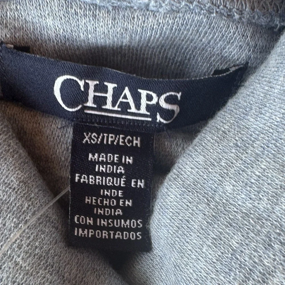 Chaps Womens Cowl Neck Waffle Knit Top Blue Long Sleeve Pullover XS NWT